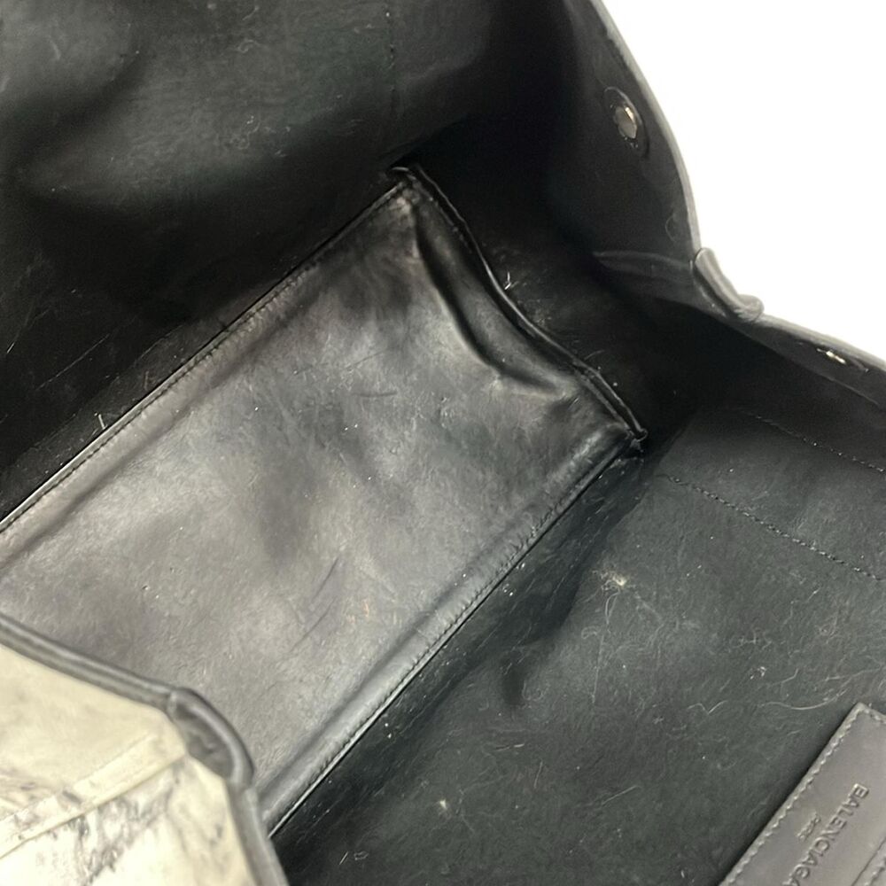 Balenciaga Navy Cabas S Tote Bag 339933 White Black Canvas Leather - Picture 7 of 12